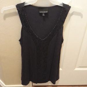 Navy sleeveless blouse